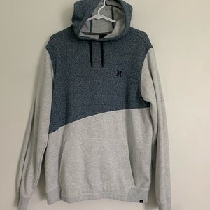 Hurley Blue and Light Gray Color Block Hoodie size M